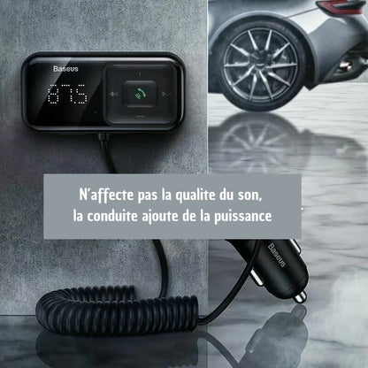 Kit de chargeur de voiture USB 3,1 A avec émetteur FM sans fil et récepteur Bluetooth 5.0